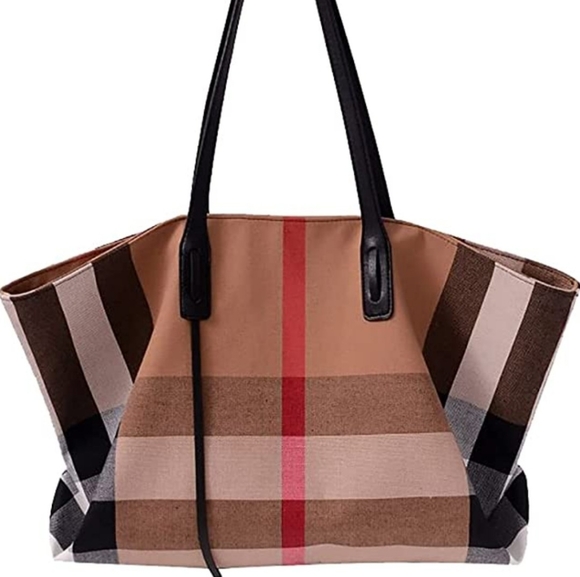 Large Plaid Slouchy Shoulder Bag - Picture 7 of 9